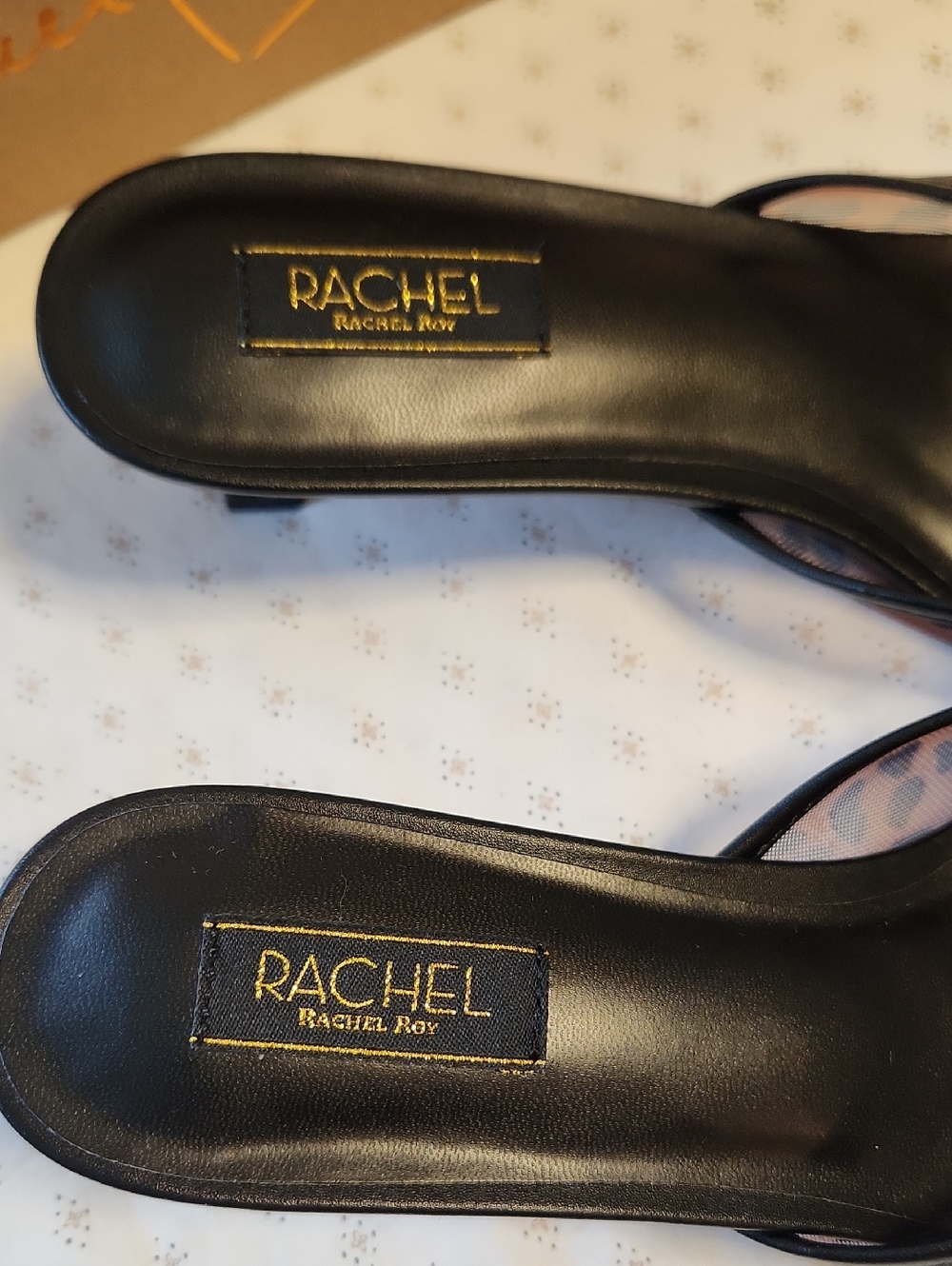 Rachel Roy Kali  Black and Brown Leopard-Print Mesh Slide Sandal Size 8 - Picture 4 of 10